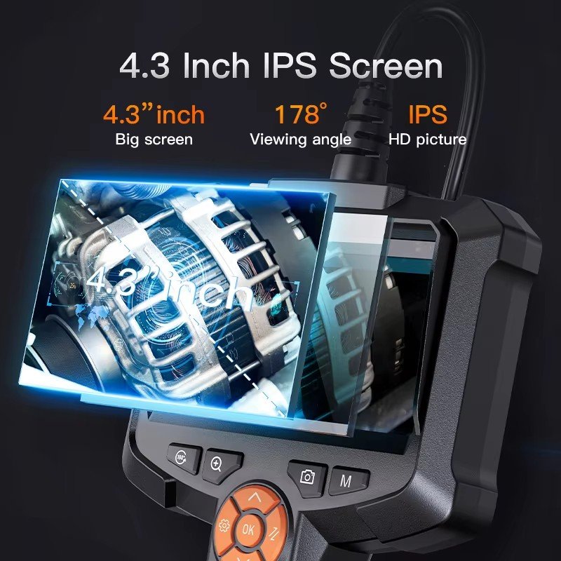 G30-A Handheld Digital borescope Camera 8mm lens 1080P 4.3'IPS screen Industrial endoscope camera sewer pipe inspection Camera