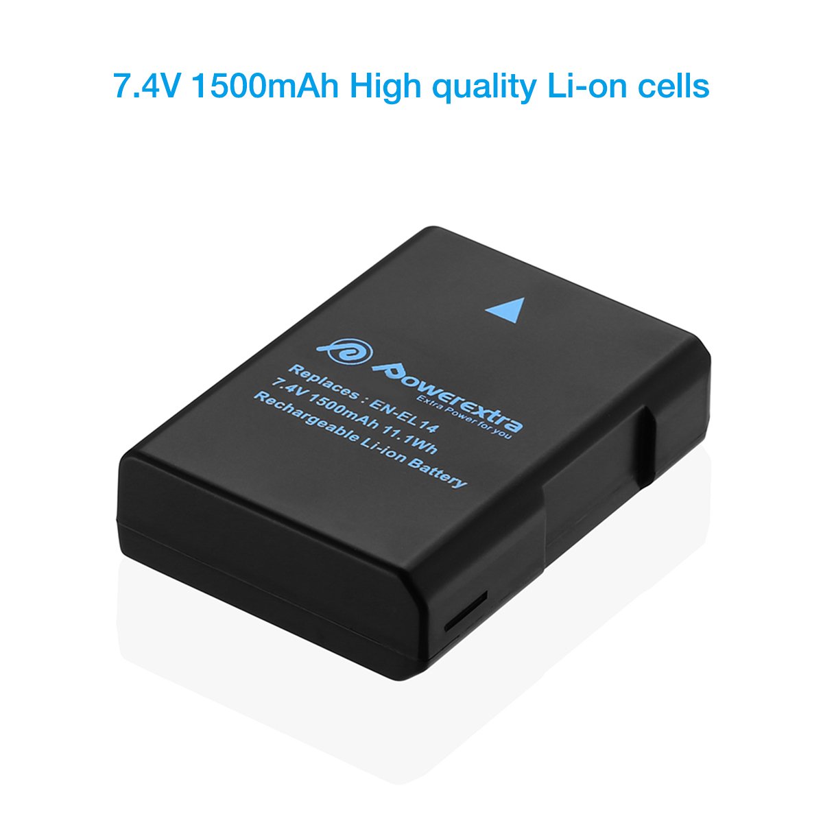 Powerextra Full Decoded ENEL14 Rechargeable 7.4V 1500mAh Li-ion Replacement Lithium Camera Battery For Nikon