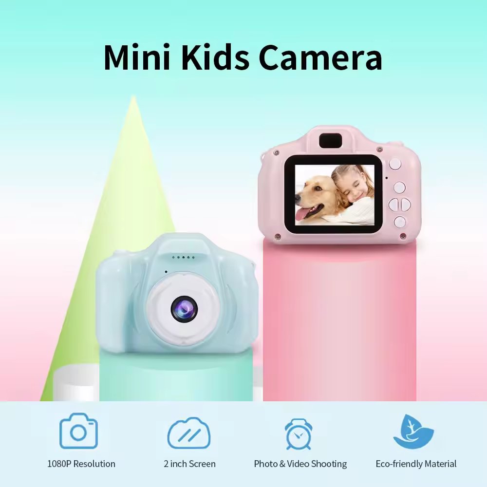 Cute Cartoon Kids Instant Camera Children Fun Christmas Gift Digital Camera Built-in Games 2.0 Inch X2 Kids Photo Camera