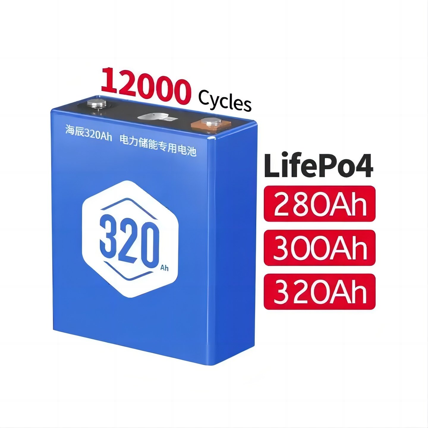 Grade A New deep-cycle 12000 Cycles Hithium 3.2v 320ah 310ah 280ah 300ah lithium lifepo4 battery for solar energy system
