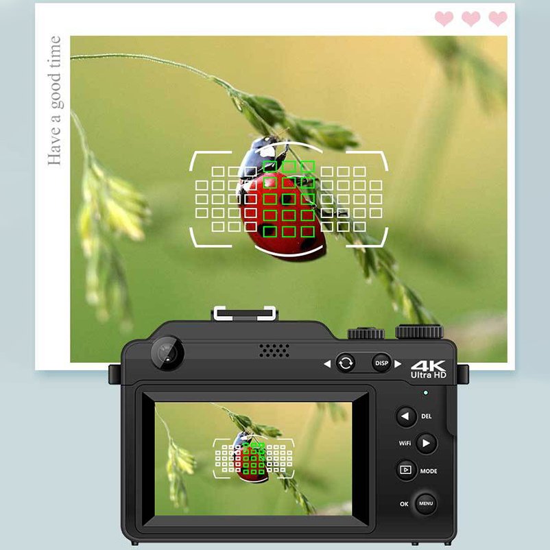 CJ101 4K HD Digital Camera, Video Camera 48MP Camcorder for Vlogging 3 inch Screen 18X Digital Zoom Vlog Digital Camera Digicams