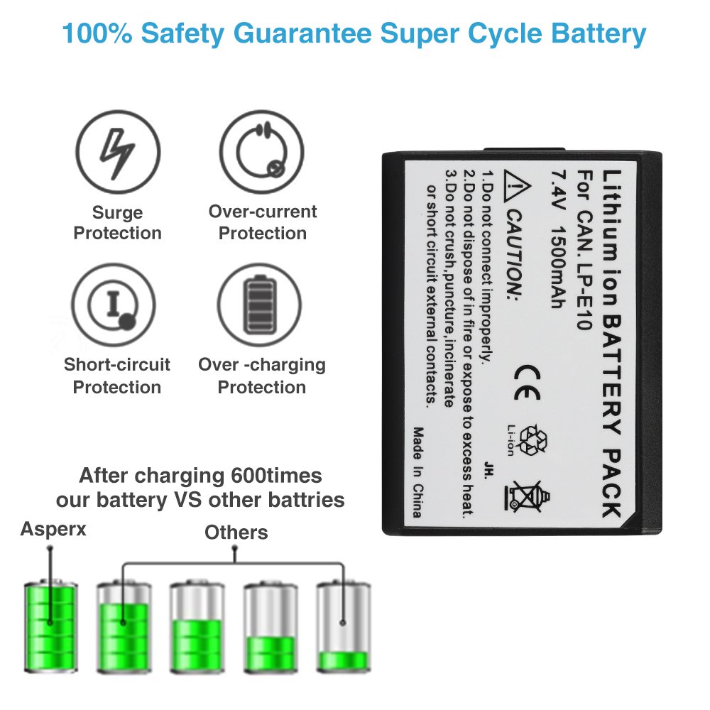 LP-E10 LP E10 Battery for Canon Rebel T3 T5 T6 KISS X50 X70 EOS 1100D 1200D 1300D 2000D 4000D Camera Digital Batteries