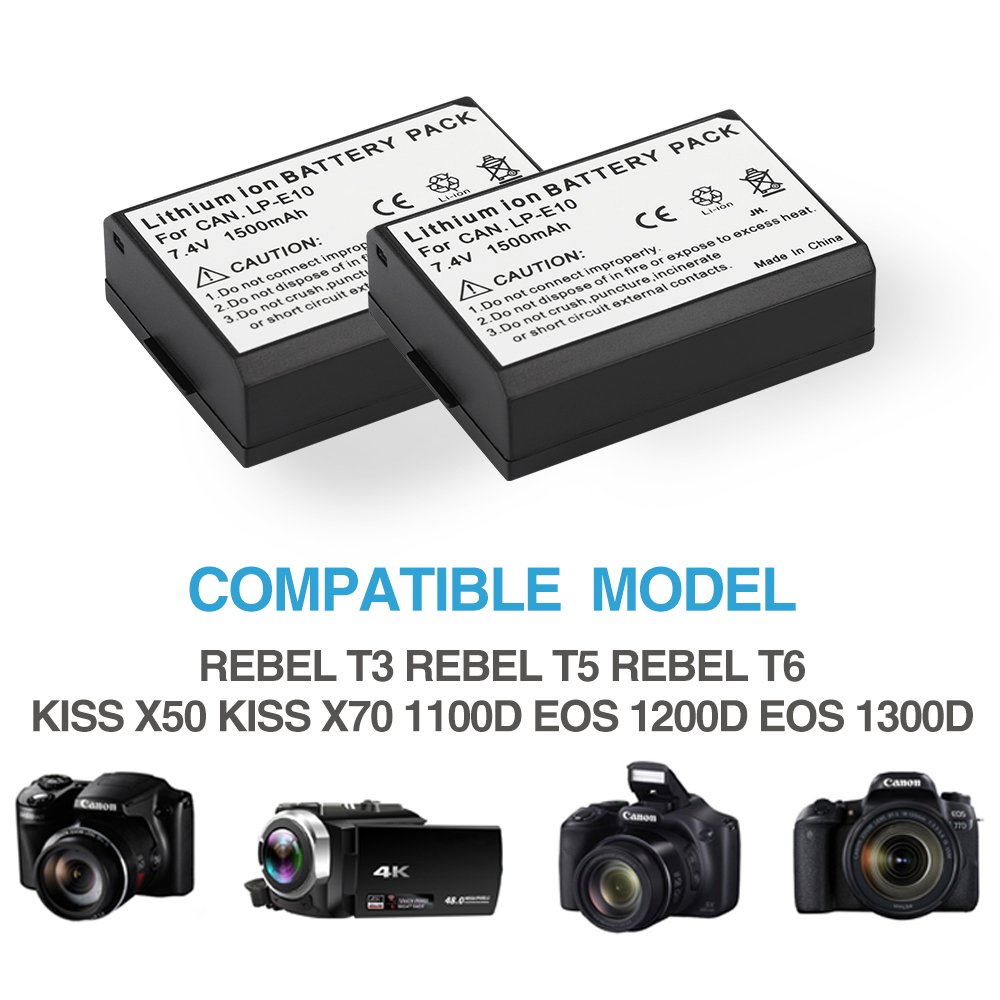 LP-E10 LP E10 Battery for Canon Rebel T3 T5 T6 KISS X50 X70 EOS 1100D 1200D 1300D 2000D 4000D Camera Digital Batteries