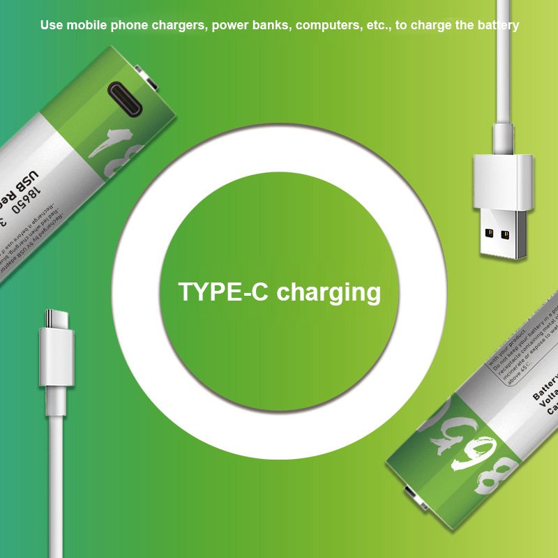Wholesale High Capacity 2000mAh 3.7v Rechargeable With Type c Charging 18650 Li Ion Rechargeable Battery