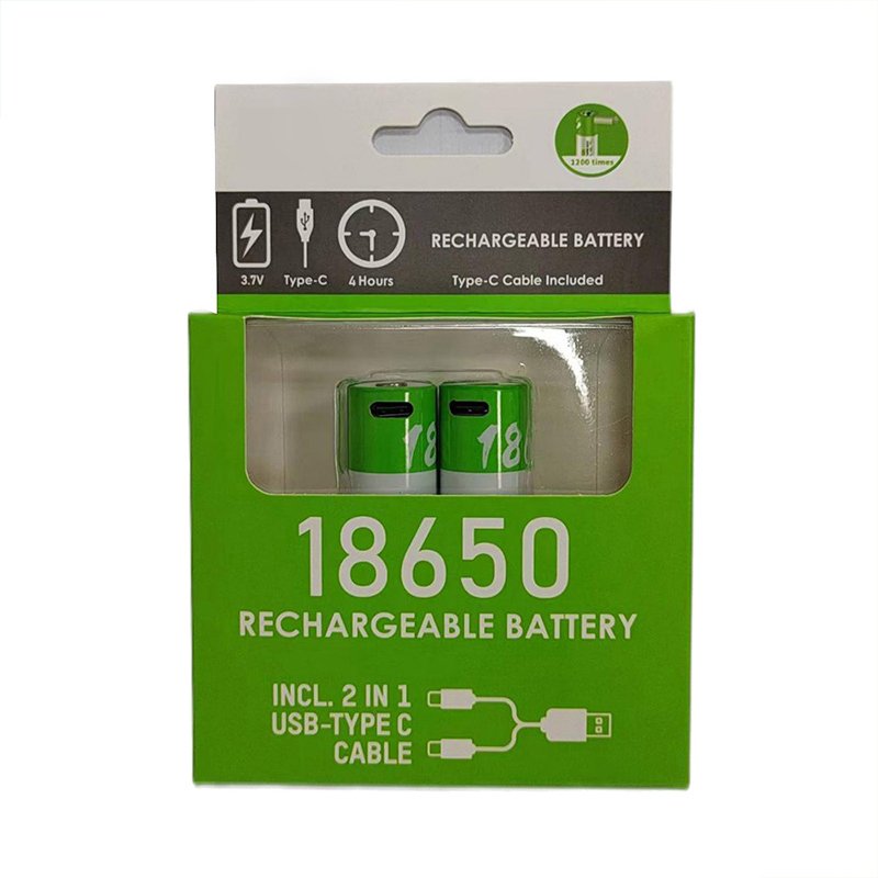 Wholesale High Capacity 2000mAh 3.7v Rechargeable With Type c Charging 18650 Li Ion Rechargeable Battery