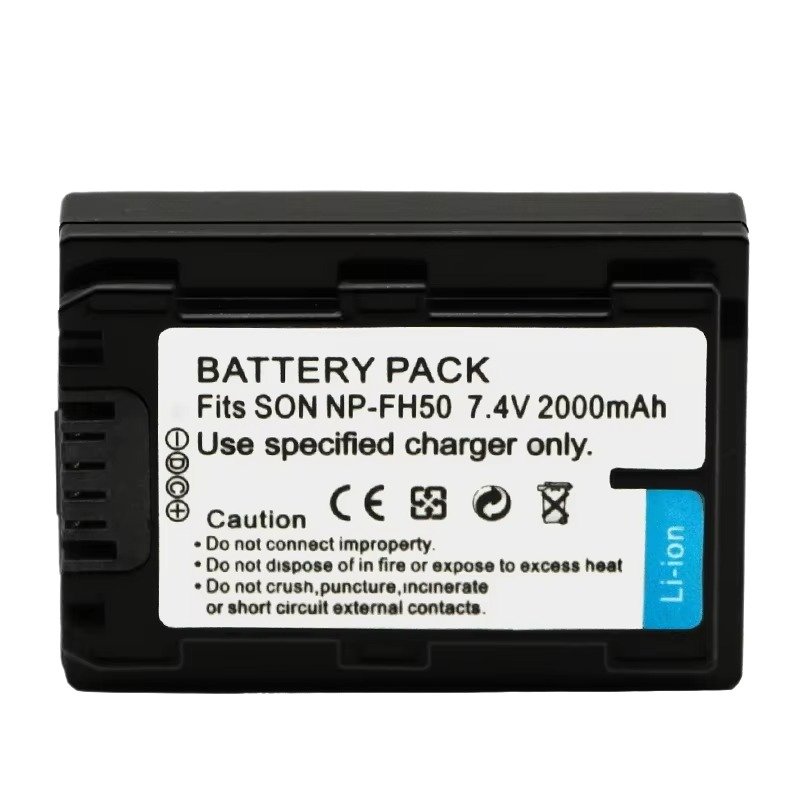 Popular 2000mAh Digital Camera Battery NP-FH50 NPFH50 For Sony DSLR A230 290 A330 A380 A390 Lithium ion Battery