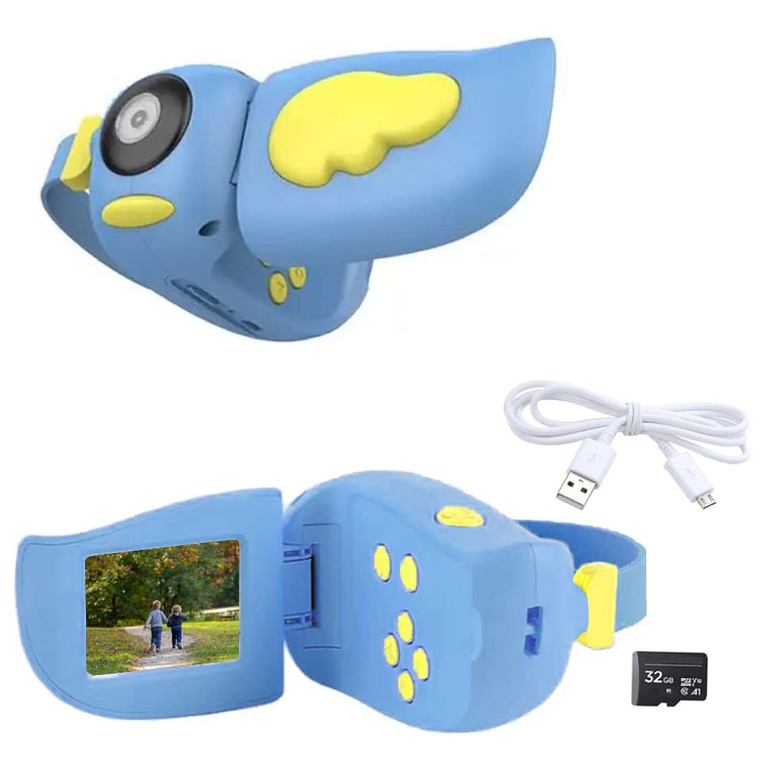 YEAH Rechargeable 2 inch 1080P Children Digital Camera Video Take Photo Voice Recorder Mini Camcorder for Kid's Gift Toys