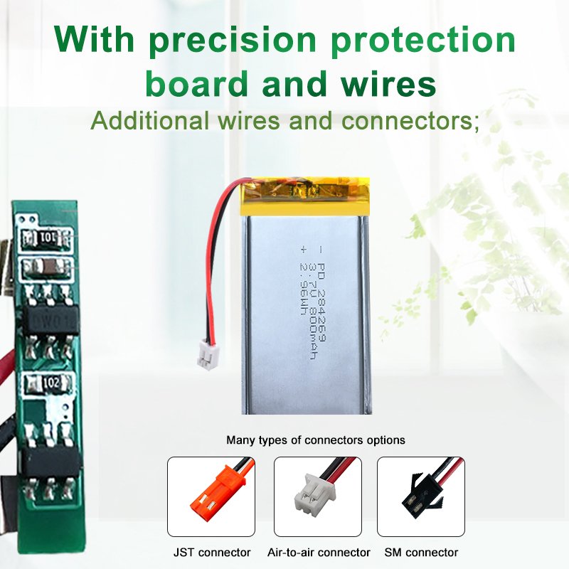 Factory direct Hot Selling Ultra-thin Polymer Lithium Battery 3.7v 800mah rechargeable lipo battery polymer lithium battery