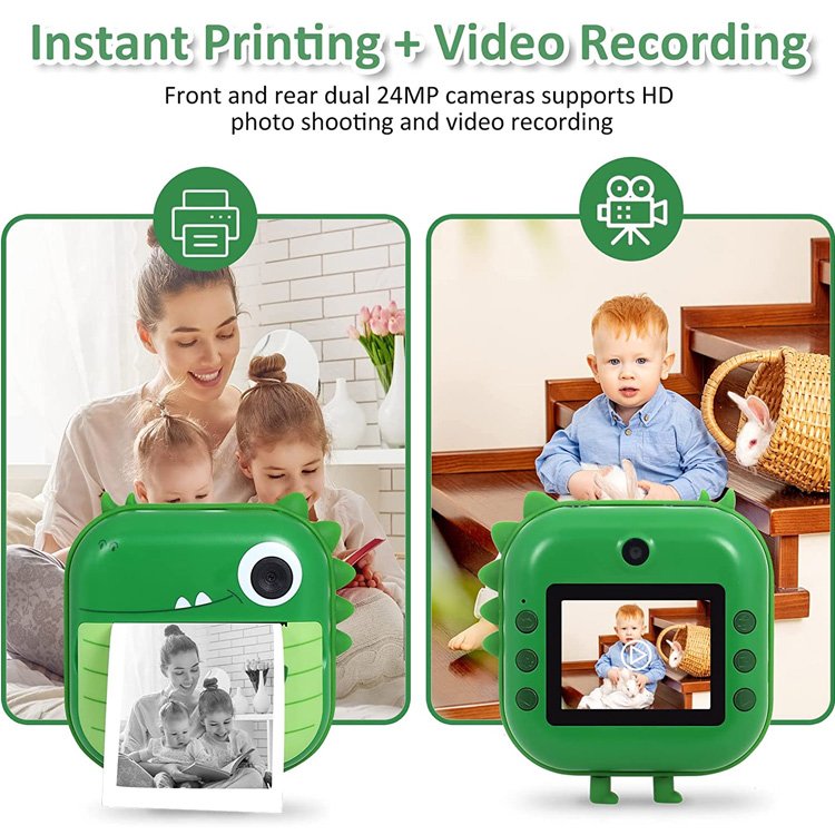BTJ 2024 toys for kids Children Instant Print Camera For Kids 1080p HD Camera With Thermal Paper Photo Digital Camera L1