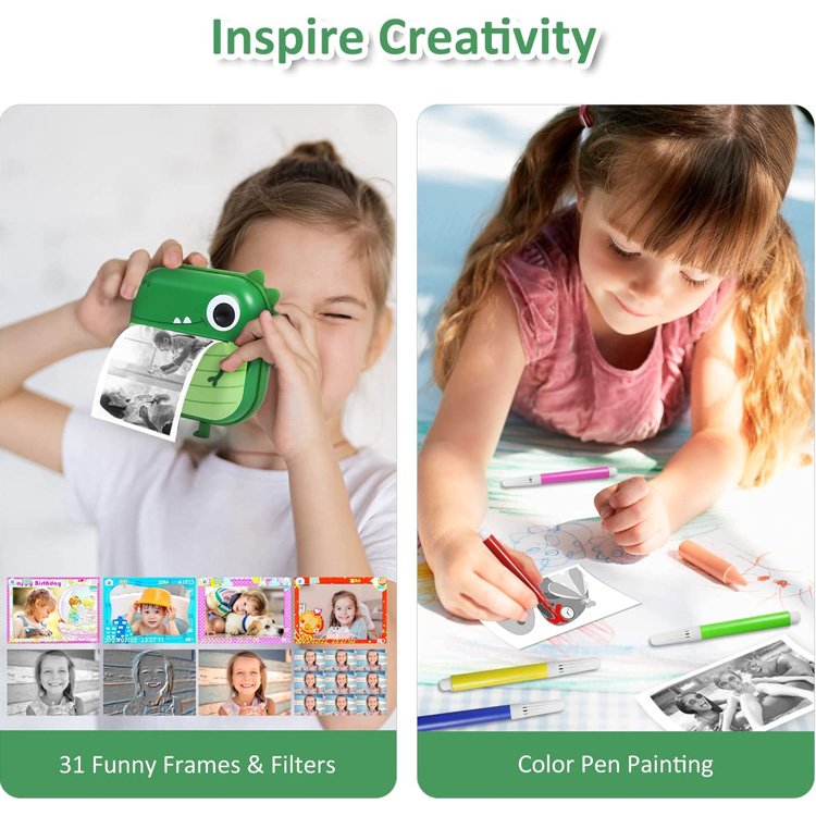 BTJ 2024 toys for kids Children Instant Print Camera For Kids 1080p HD Camera With Thermal Paper Photo Digital Camera L1