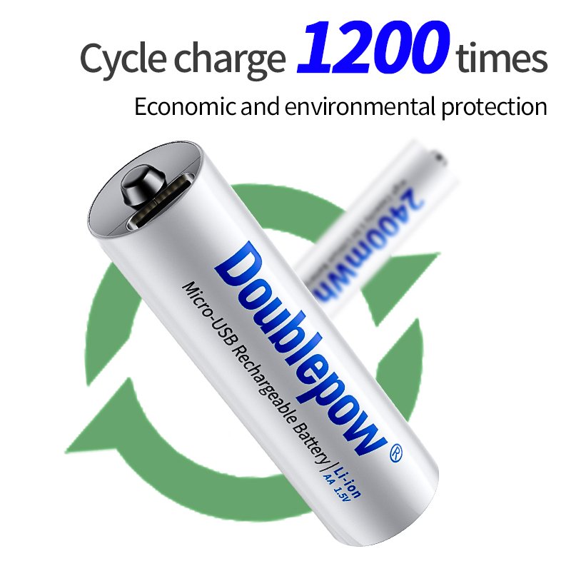 Manufacturer Type C Charging 1.5v AA size USB C AA 2400mWh lithium rechargeable batteries for carbon R6 UM3 alkaline lr6 am3 dry