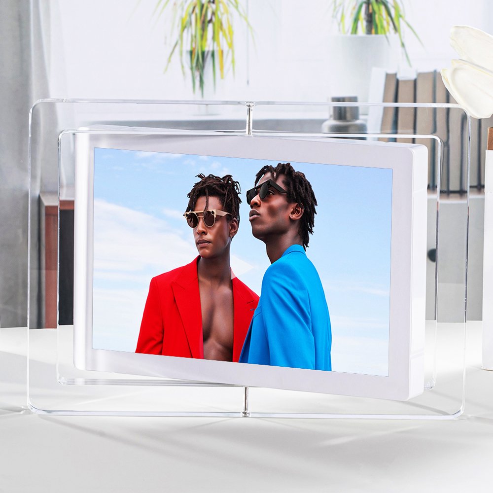 Customize Color 4.3 Inch IPS Advertising Player Art Acrylic Digital Photo Picture Frame With Battery Inside Moving Picture Frame