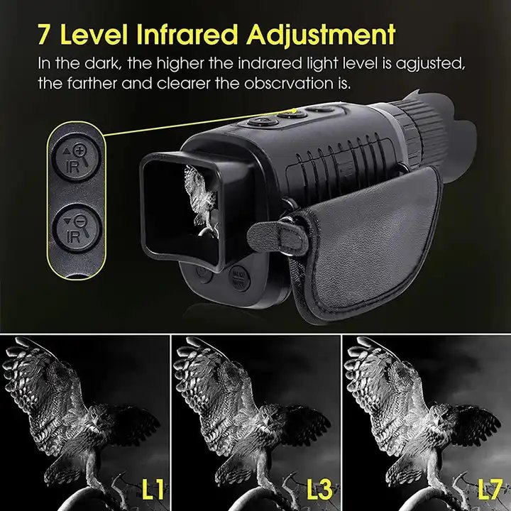 5X Zoom Monocular Telescope Infrared Night Vision OutdoorTelescope with Day Night Dual Use IP54 Waterproof Complete Dark Can See
