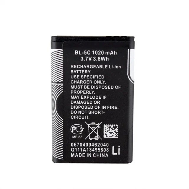 BL-5C for Nokia 3.7V Lithium Polymer Phone Camera Radio Battery Suitable bl-5c 1100 1110 1200 1208 1280 2600 3100 3110 5130