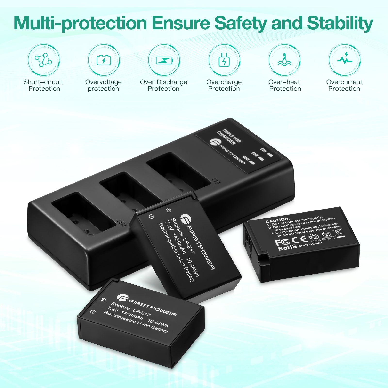 Cheap High Quality Portable Micro USB Type-c Triple Fast Rechargeable Camera Battery Charger With 3 Camera Batteries