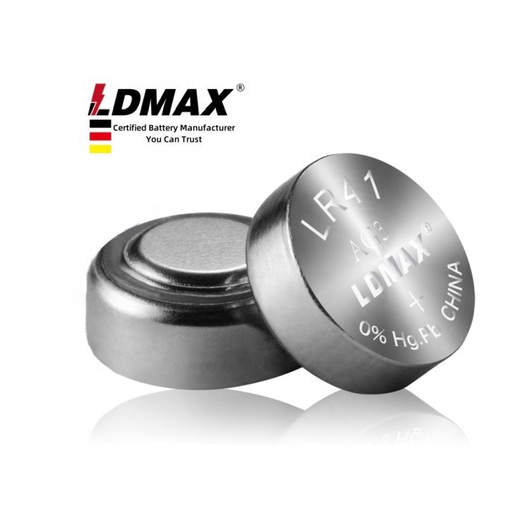 LDMAX Factory Eco-friendly L736 GP92A 192 392 AG3 1.5v LR41 Alkaline Battery Button Cell for LED light