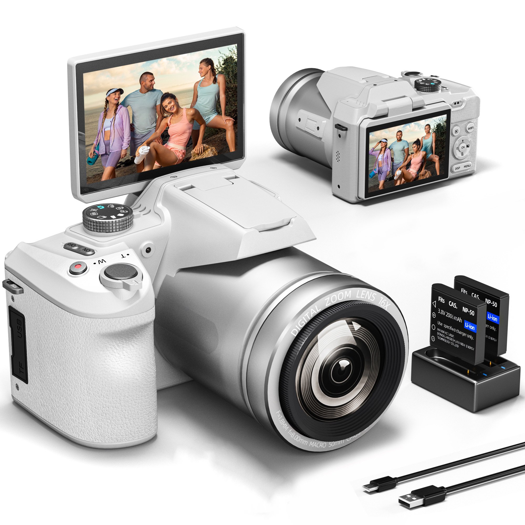 NBD Black Digital Zoom Professional Vintage Camcorder 3 Inch Flip Screen Selfies 64mp 16x zoom digital Camera for photography
