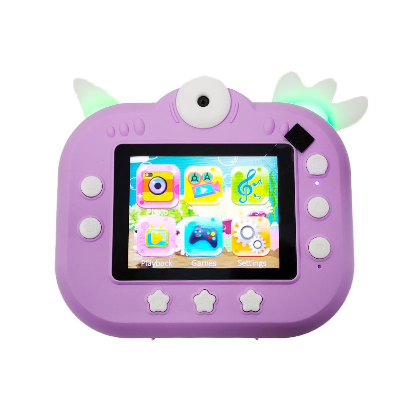 Cat Children's Instant Printing Camera 180 degree Front Back Flip Camera 2.4-inch HD Children's Digital Camera