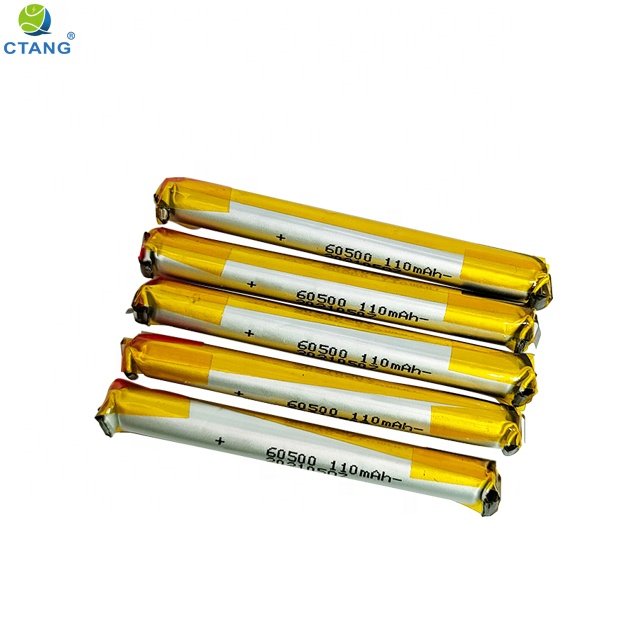 Rechargeable high quality 3.7v 60500 110mah cylindrical lithium battery suitable for digital product/electronic tools lipo cell