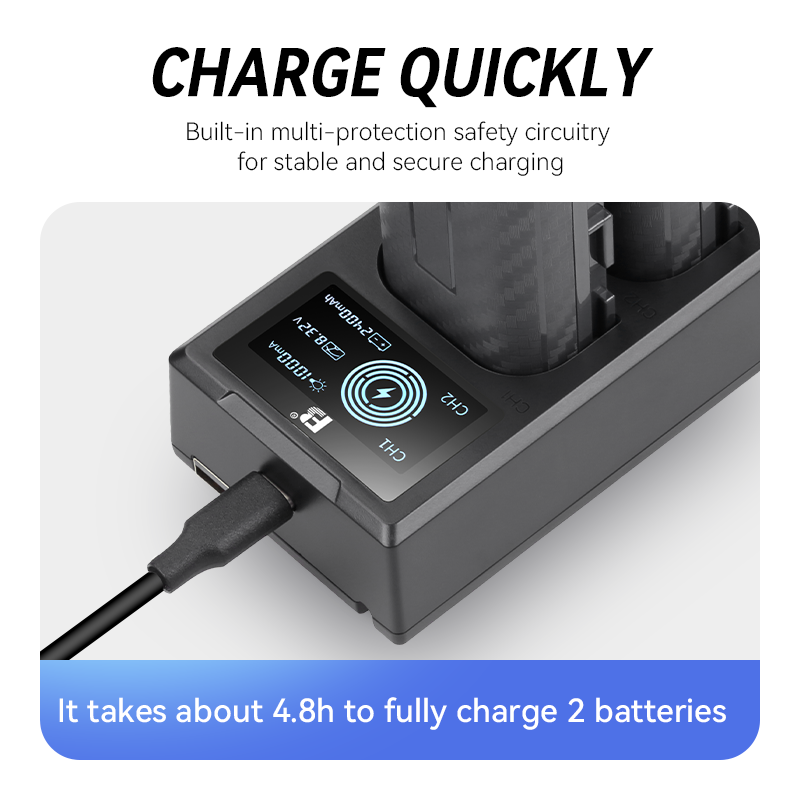 FB 2-Pack LP-E6P Rechargeable Digital Battery Charger Set Compatible for Canon EOS R5 Mark II R52 SLR Camera Stock Available