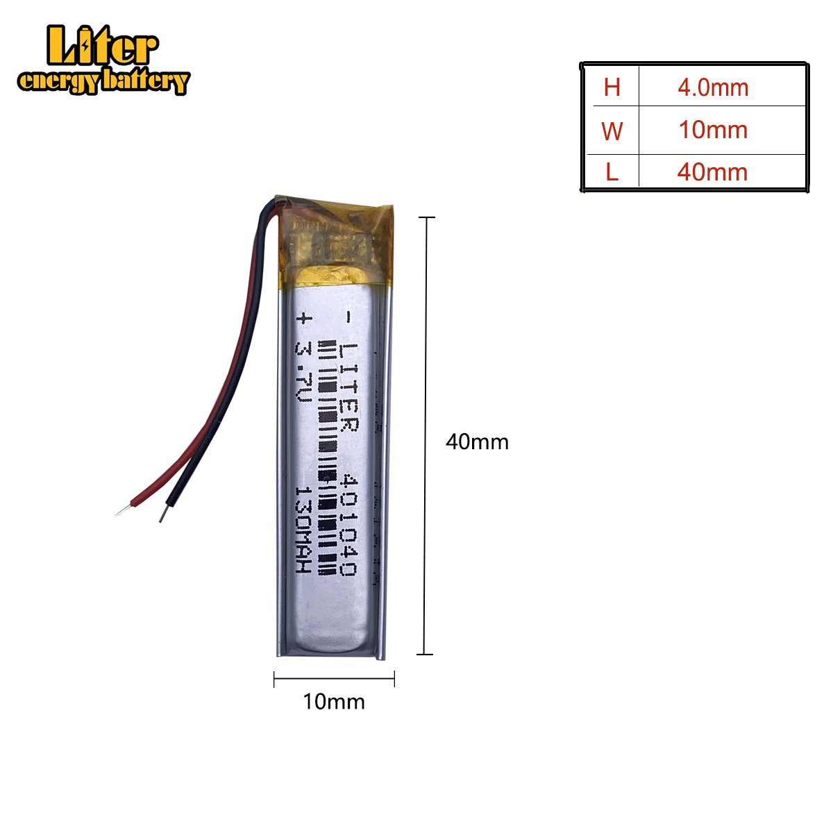 3.7v lithium Li ion polymer rechargeable battery 401040 130mAh recording pen wireless ear phone point reading pen