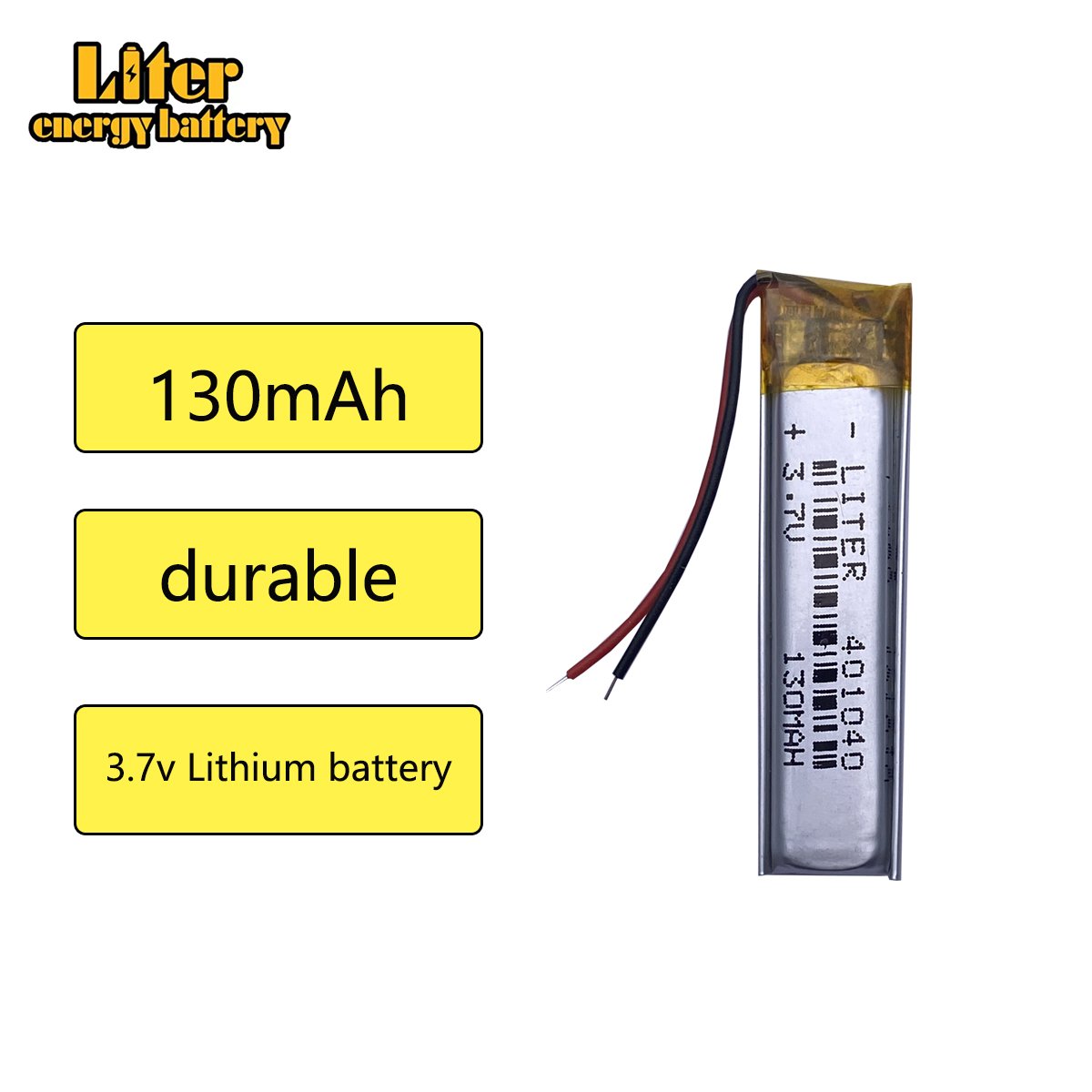 3.7v lithium Li ion polymer rechargeable battery 401040 130mAh recording pen wireless ear phone point reading pen