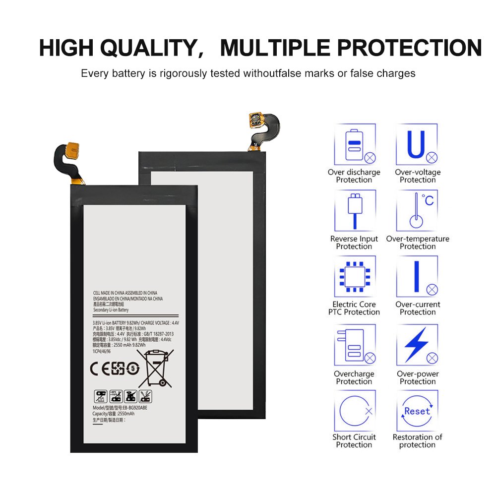 Factory Wholesale EB-BG920ABE Mobile Phone Battery For Samsung S6 Batteries