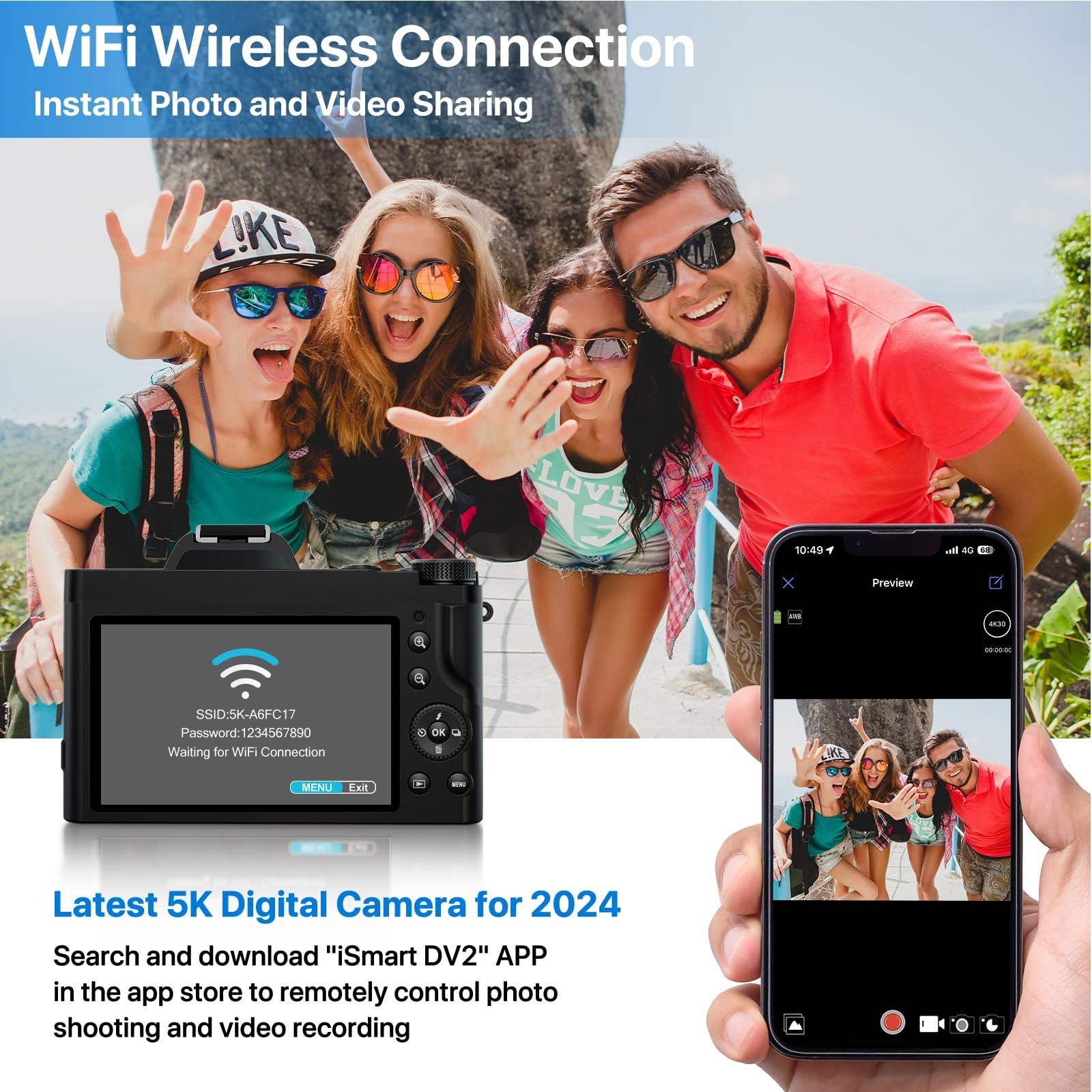 New Private Tooling WIFI 48MP 5K with 3.5 Inch IPS screen vlog mirrorless professional digital video dslr camera