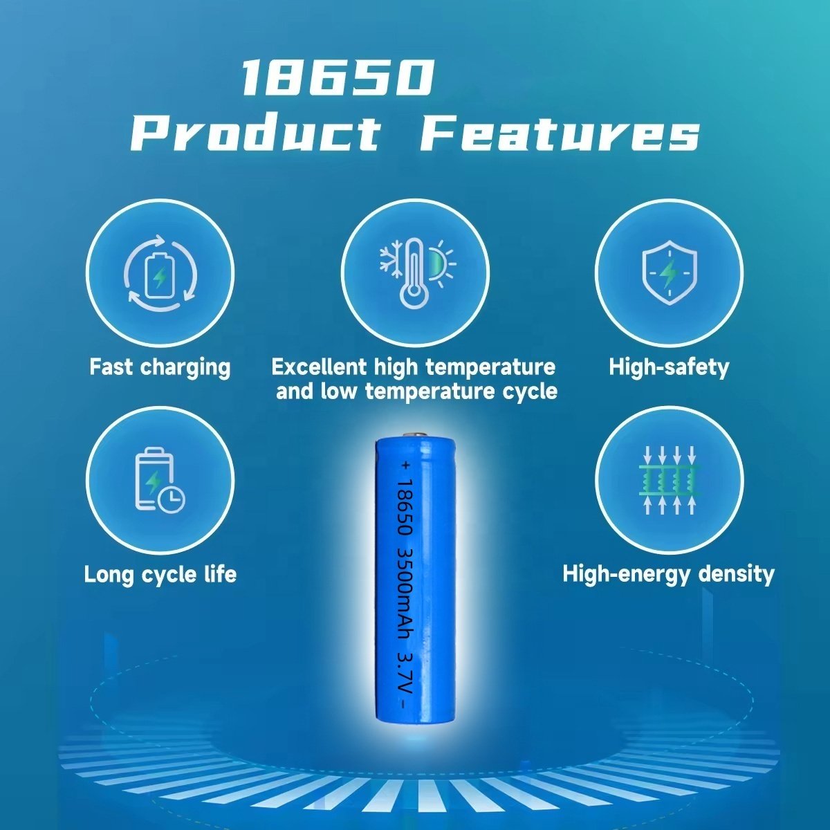 Cylindrical battery wholesale li-ion battery 18650 3500mAh 3.6V lithium kc battery