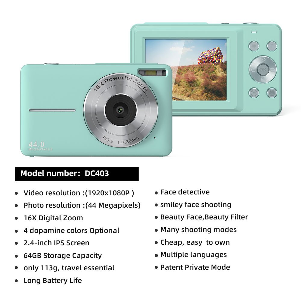 2024 Wholesale Black CCD Kids Digital Camera 1080 HD Kids Camera Cartoon Children's Digital Camera For Birthday Gifits