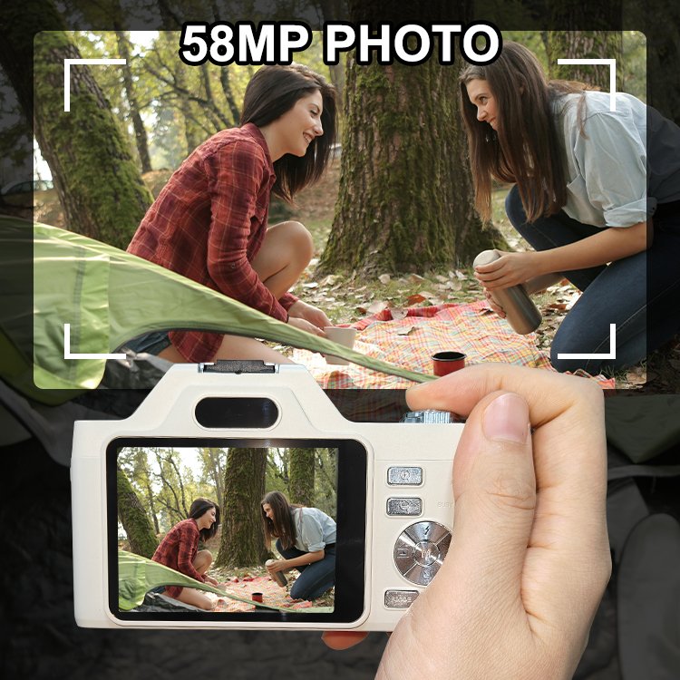 Student digital camera 2.8 inch screen 4K video 58MP photo kids camera 16X zoom anti-shake digital hd camera for outdoor youtube