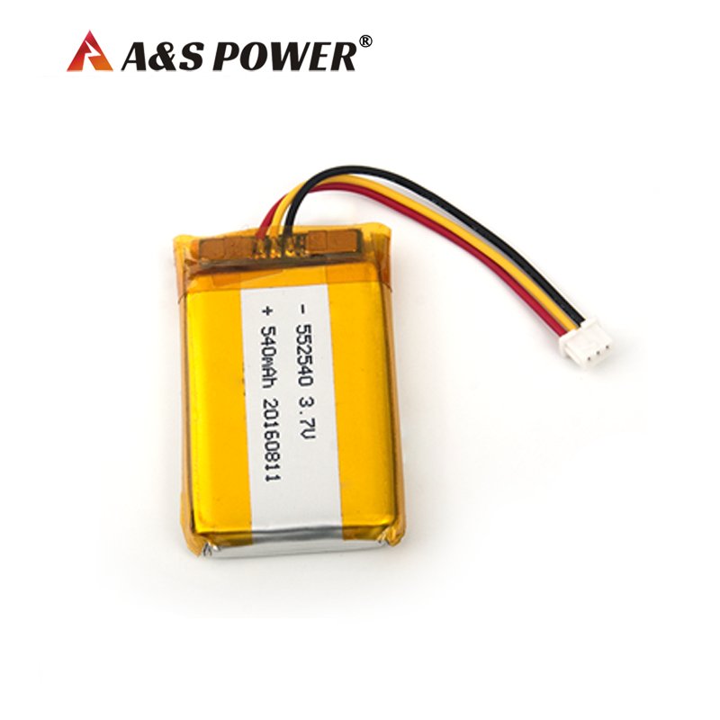 18 Years factory supplier battery 552540 Rechargeable lipo Battery 3.7V 540mAh for headphone