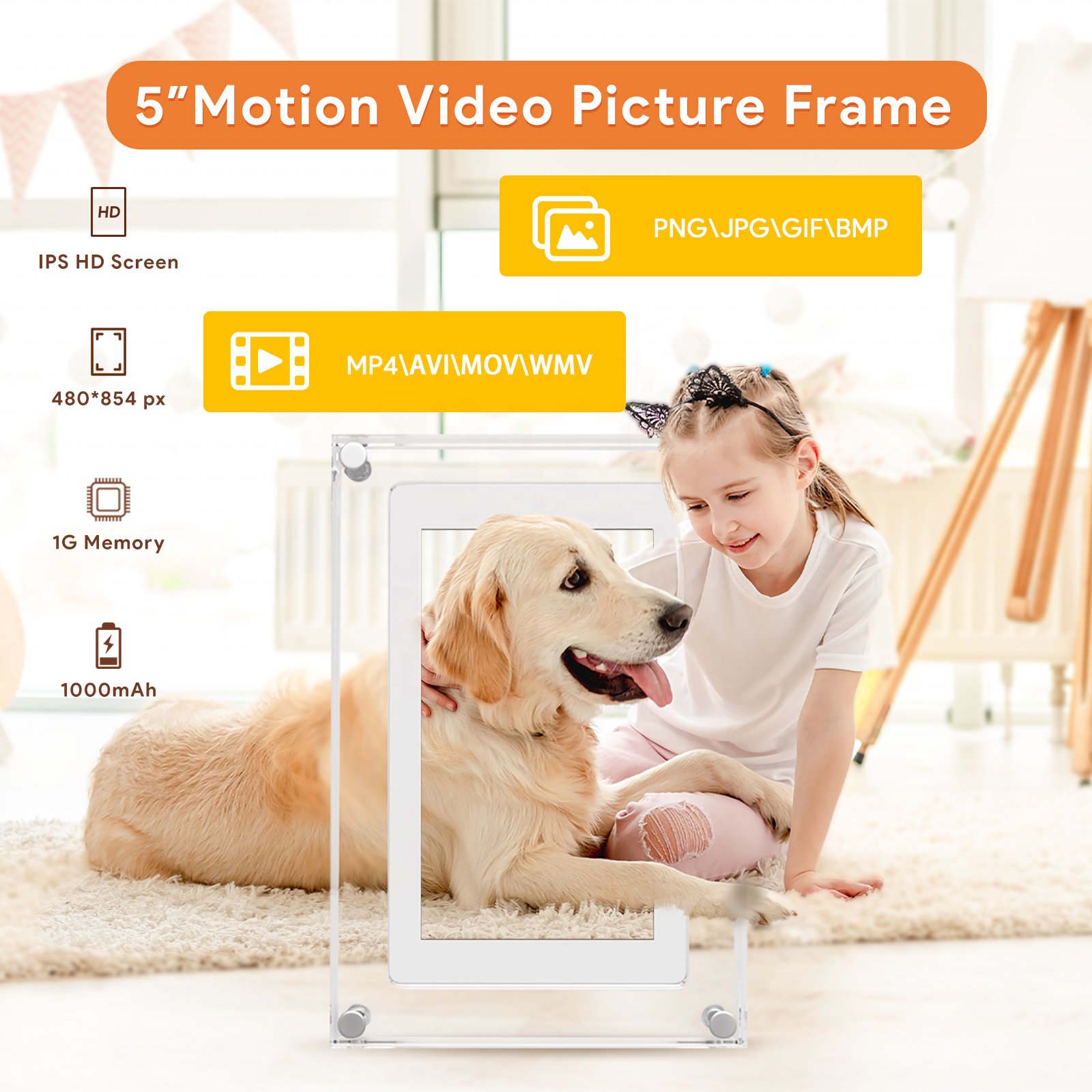 Clear crystal video infinite objects Frame Photo Battery Powered Lcd 5 7 10.1 Inch Digital Art Acrylic Picture Frame