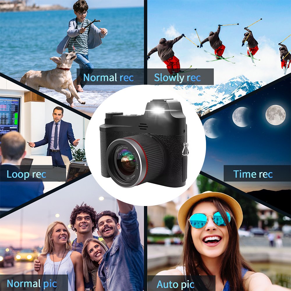 48MP HD Camcorder Professional 4K Digital Camera Mini Home Shooting Retro Camera Rechargeable Video and Photo Vintage Camera