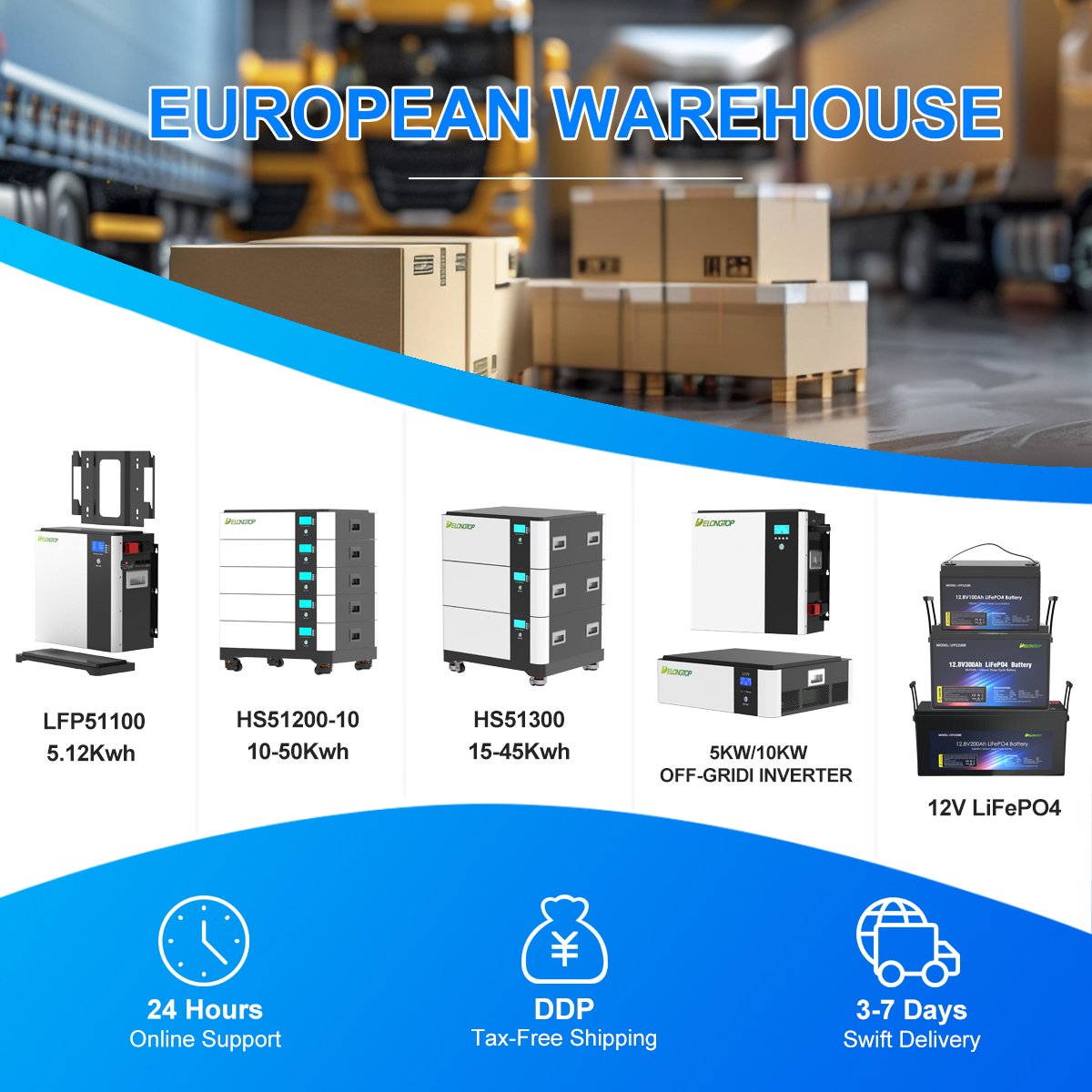 EU Stock Lifepo4 100ah 12.8v Energy Storage Battery 12v 50ah 100ah 200ah 280ah 300ah 400ah Lithium Iron Lifepo4 Battery With Bms