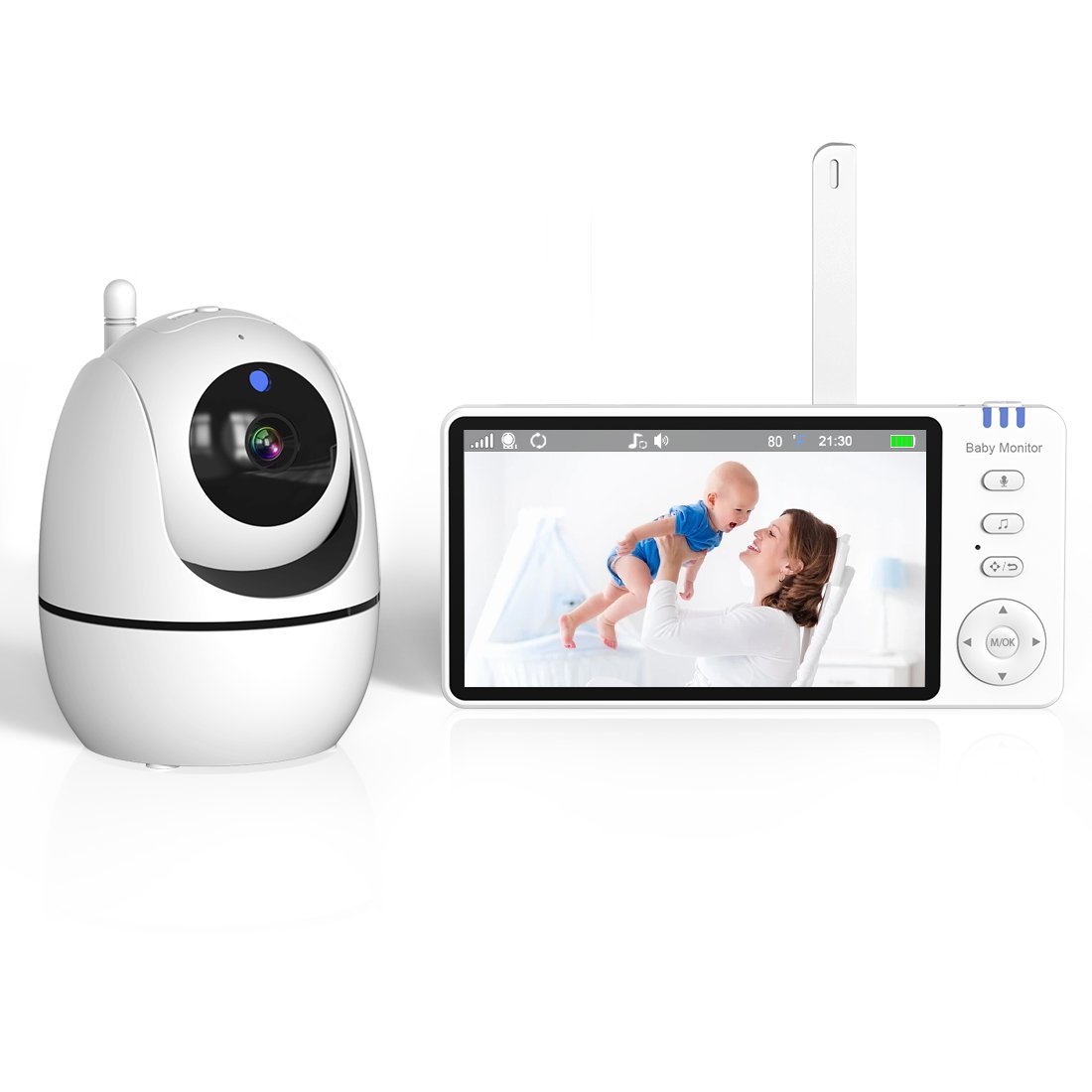 New 5 inch Baby Monitor Camera 720p Digital Video Baby Monitor With Camera two-way audio 3500mahTemperature Detection
