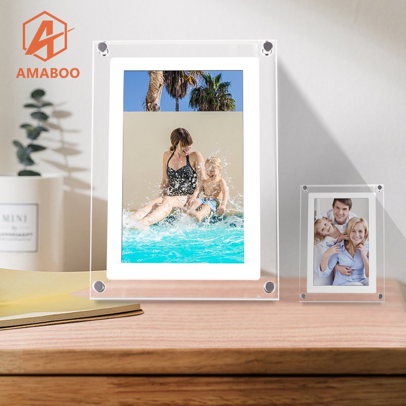 Drop shipping 5 inch Acrylic bulk digital photo frame with battery digital artwork frame