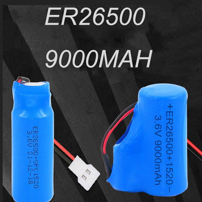 High Quality ER26500 3.6V Li-SOCL2 Lithium Battery with Plug SM XH 51005, C size Lithium Battery D non rechargeable batteries