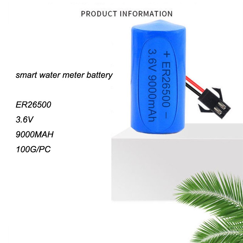 High Quality ER26500 3.6V Li-SOCL2 Lithium Battery with Plug SM XH 51005, C size Lithium Battery D non rechargeable batteries