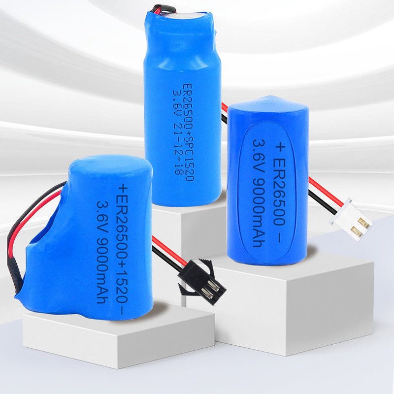 High Quality ER26500 3.6V Li-SOCL2 Lithium Battery with Plug SM XH 51005, C size Lithium Battery D non rechargeable batteries