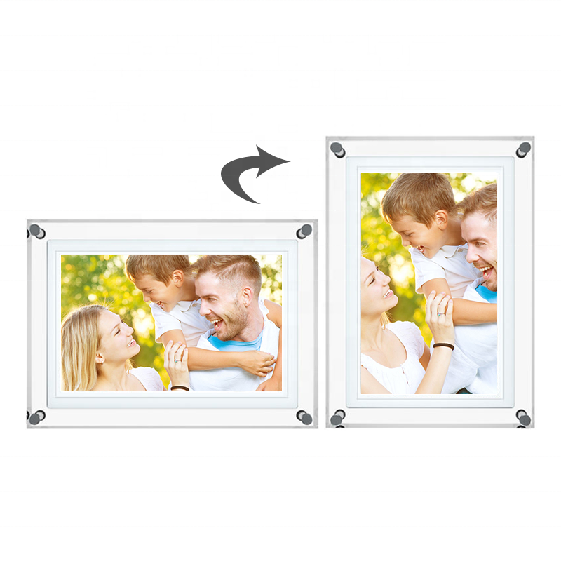 Hot 10 Inch Hd Transparent Acrylic Frame Nft Wifi Digital Photo Frame With Battery