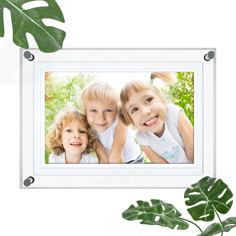 Hot 10 Inch Hd Transparent Acrylic Frame Nft Wifi Digital Photo Frame With Battery