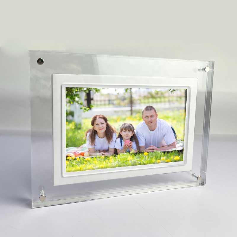 Hot 10 Inch Hd Transparent Acrylic Frame Nft Wifi Digital Photo Frame With Battery