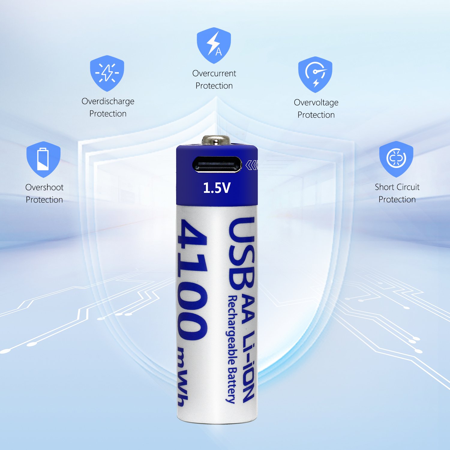 Support custom 4100mah 1.5V lithium battery USB power tool Type C AA rechargeable lithium battery toy
