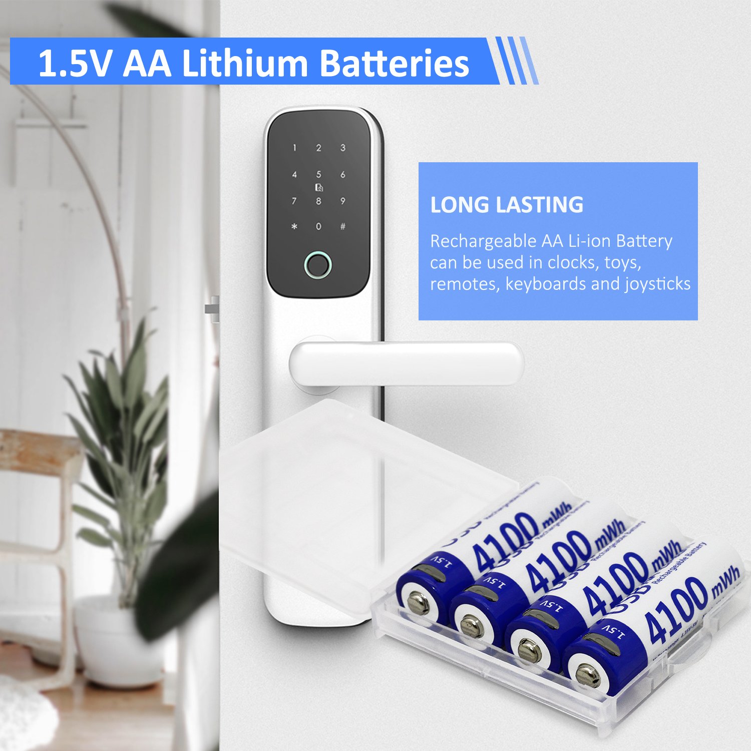 Support custom 4100mah 1.5V lithium battery USB power tool Type C AA rechargeable lithium battery toy