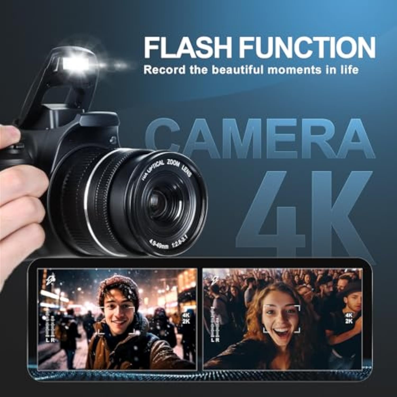 OEM ODM 10x Optical Zoom 4x Digital Zoom Professional Recording UHD Photo WiFi Function Video Camera