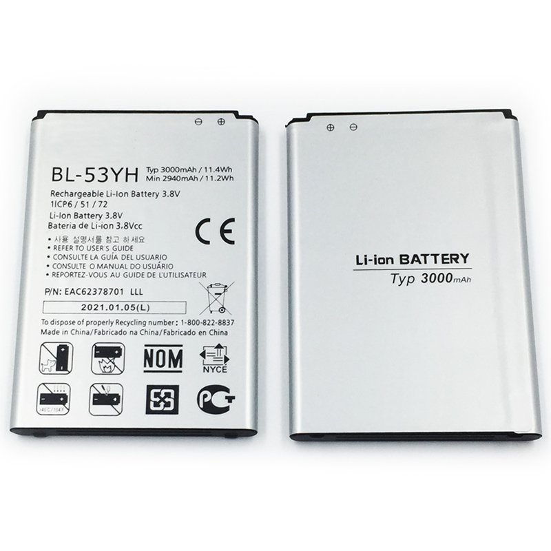3000mAh BL-53YH Battery For LG G3 D850 D851 D855 LS990 D830 D856 D690 VS985 F400 G3 2017 Year BL53YH Replacement Batteries
