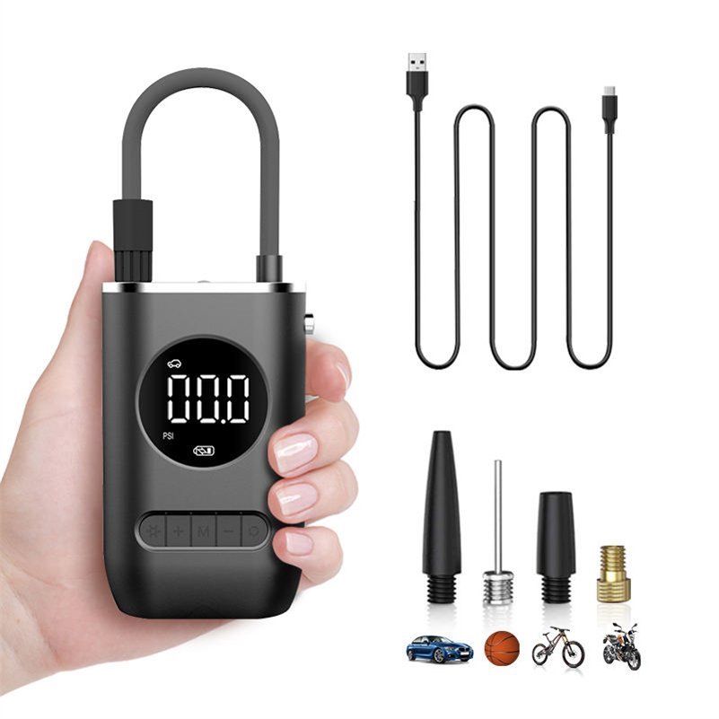 Easy Carry Mini Auto Pump Shut-Off Digital Screen Cordless Bike Car Tire Inflator Bicycle Air Compressor Pump