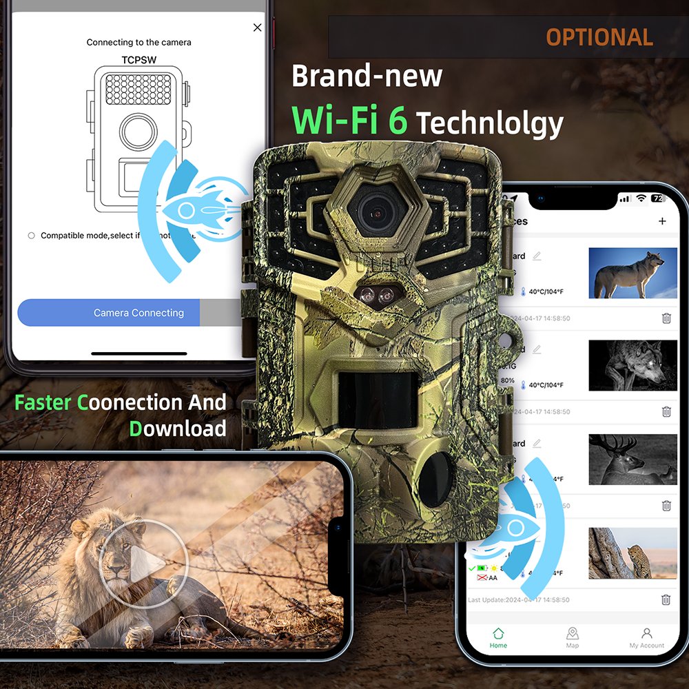High Quality Trail Trap Digital Game Camera Hidden Security Outdoor Spy Wifi IP66 4 2.7 K 48 32 MP Night Vision Hunting Camera