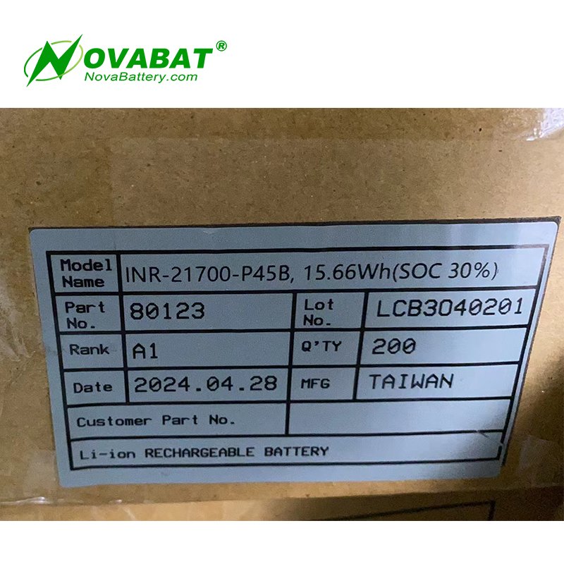 lithium ion batteries INR21700 P42A 4200mAh P45B 4500mAh 3.7V 15.66Wh high rate garden electric vehicle power tool robot battery